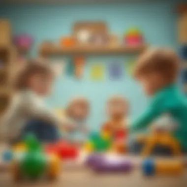 Children engaging in group play, fostering social and motor skills.