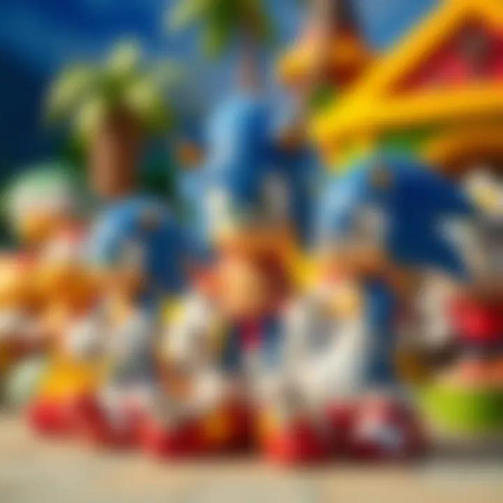 Illustration of Sonic characters gathered in a playful environment