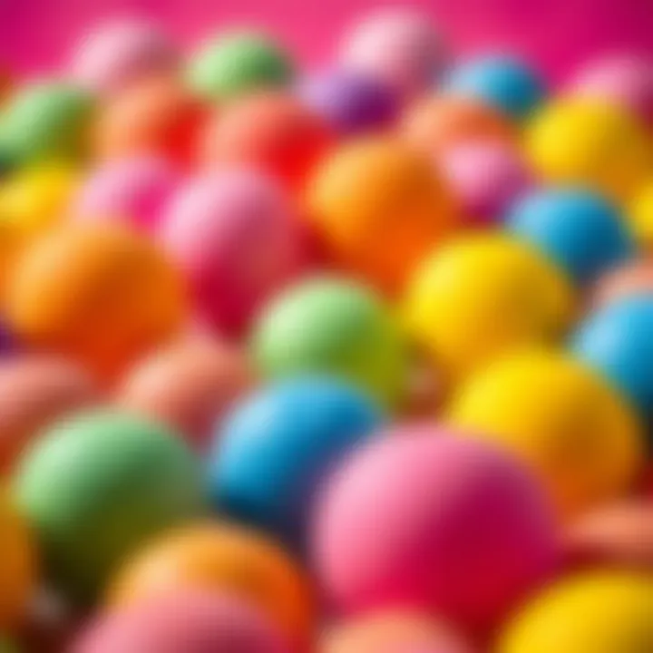 Colorful sponge balls arranged in a playful setting