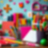 Variety of stationery products including notebooks and pens