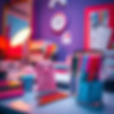 Stylish workspace featuring various glitter pencil cases