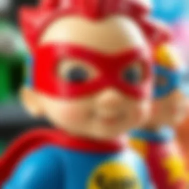 Safety First: Ensuring Secure Playtime A close-up of a colorful superhero figure, emphasizing safety features