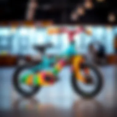 A colorful balance bike designed for toddlers