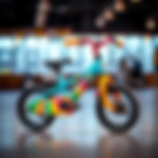 A colorful balance bike designed for toddlers