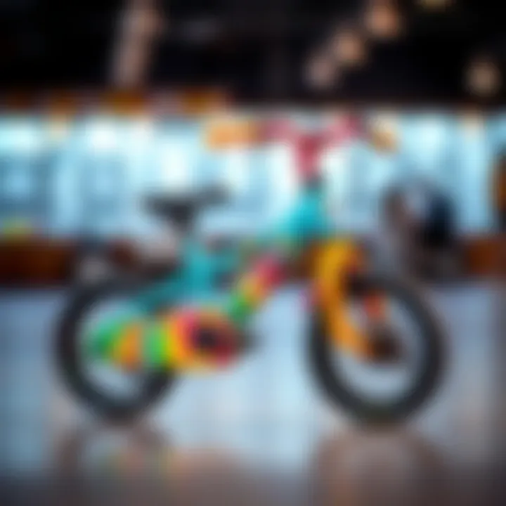 A colorful balance bike designed for toddlers