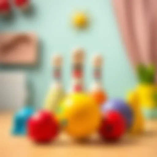 Colorful toy bowling set for children