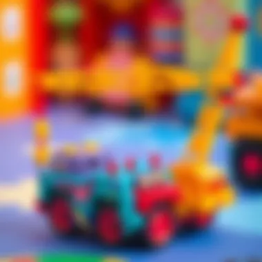 Colorful toy crane set for children