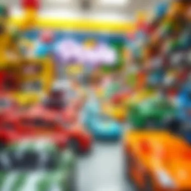 Trends in toy cars displayed in a vibrant store setting