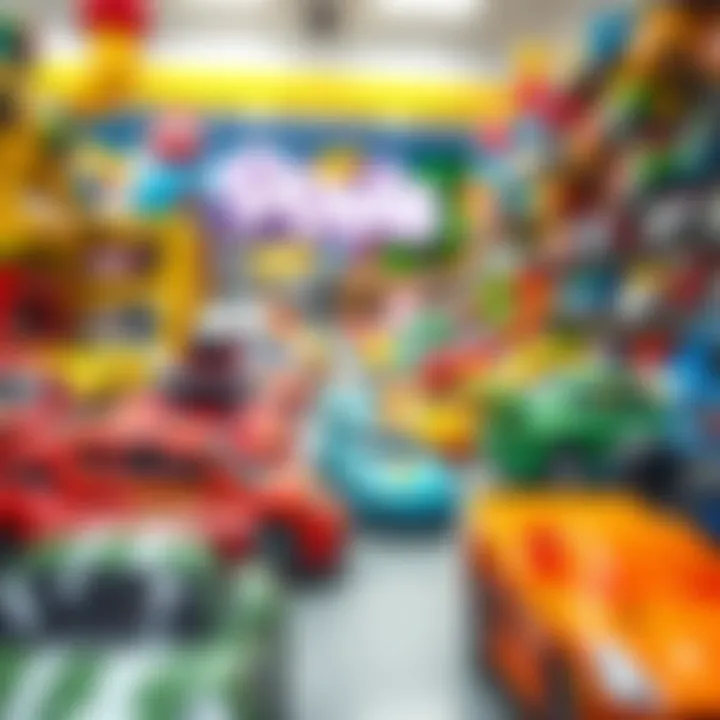 Trends in toy cars displayed in a vibrant store setting