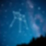 Artistic representation of the Ursa Minor constellation in a starlit sky.