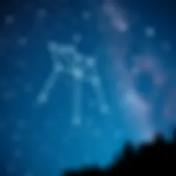 Artistic representation of the Ursa Minor constellation in a starlit sky.