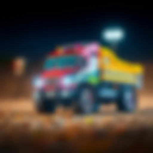 Remote-controlled truck in action