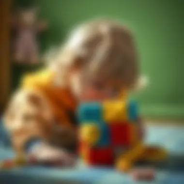 Child Engaging with Snake Cube